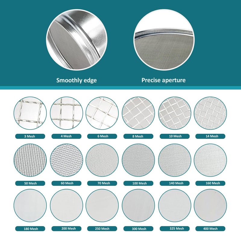 LVDALAB 304 Stainless Steel Mesh Lab Sieve, 100 Mesh (0.15mm) Aperture Test Sieve, 4inch(10cm) Diameter Economy Standard Analysis Sample Test Sieves for Industrial Laboratory Homes - Image 5